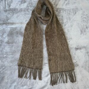 Elegant Brown Mohair Wool Scarf